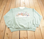 Vintage 1990s Snow Many Friends Snowman Cute Crewneck Sweatshirt Made In USA