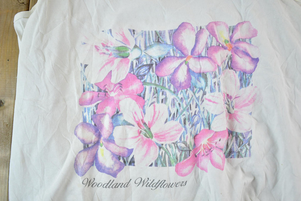 Vintage 1990s Woodland Wildflowers Souvenir Tank Top Women's L