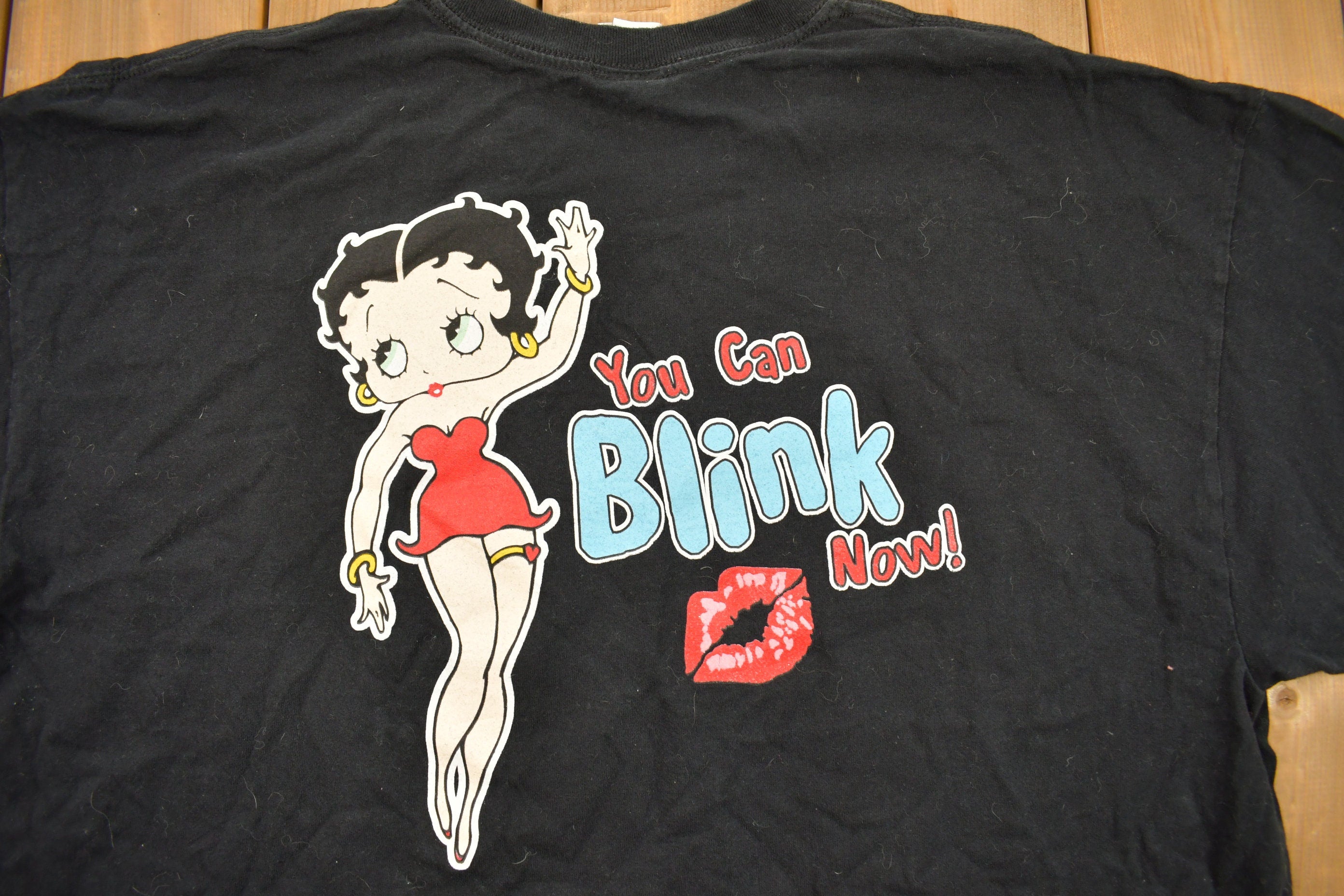 Vintage 1990s Kiss Me Now Betty Boop Cartoon Promo T-Shirt