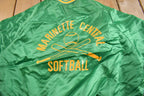 Vintage 1980s Marinette Central Softball Satin Bomber Jacket