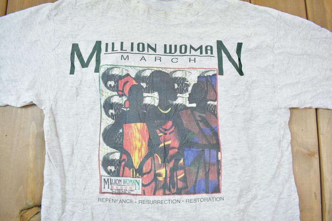 Vintage 1997 Million Woman March Graphic T Shirt