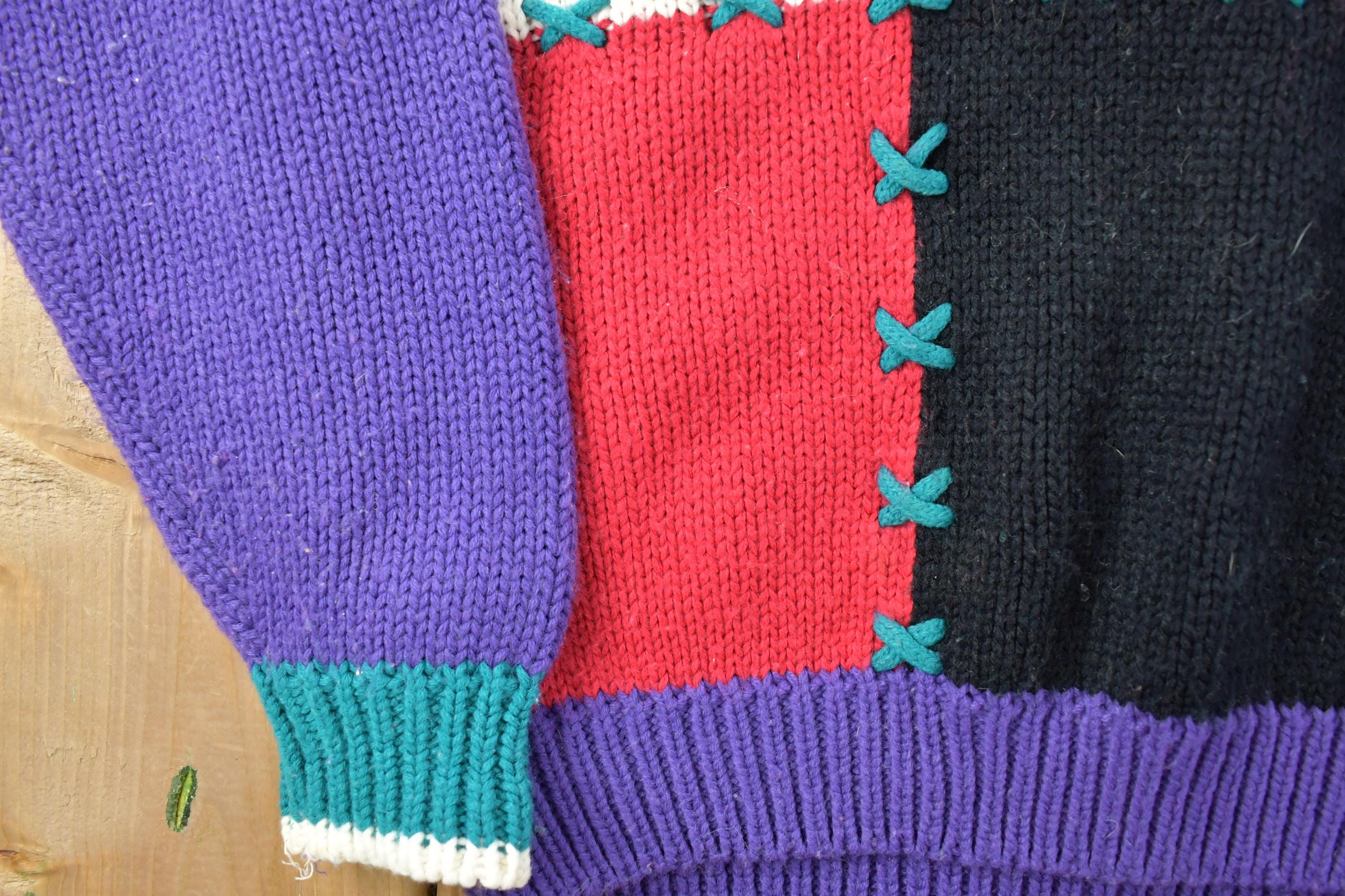 Vintage 1990s AJ Brandon Cable Knit V Neck Sweater