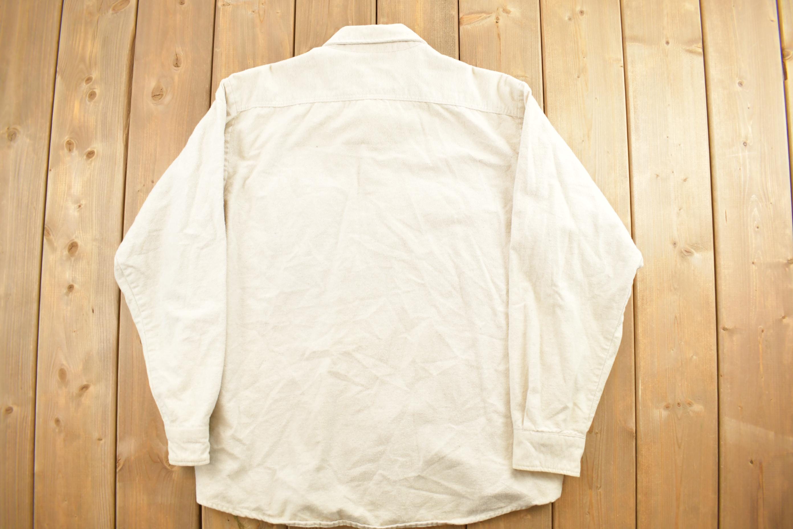 Vintage 1990s Blank Tan Five Brother Button Up Shirt