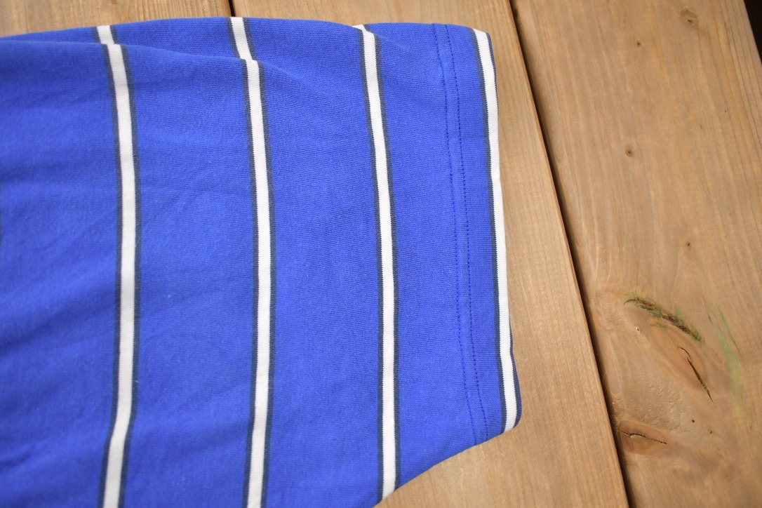 Vintage 1990s Nike Swoosh Embroidered Blue Polo T-Shirt