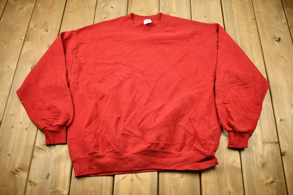 Vintage 1990s Blank Red Jerzees Crewneck Sweatshirt