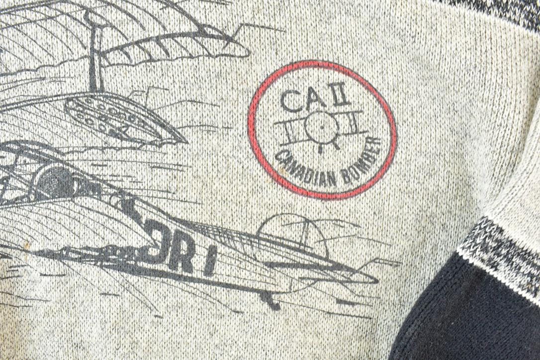 Vintage 1990s Canadian Bomber Knit Crewneck Sweater
