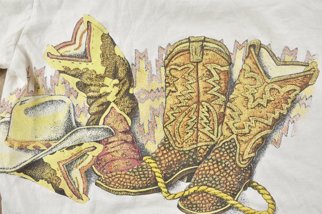Vintage 1990s Ontario Cowboy Souvenir T-Shirt / Streetwear / Vacation Tee / Travel T Shirt