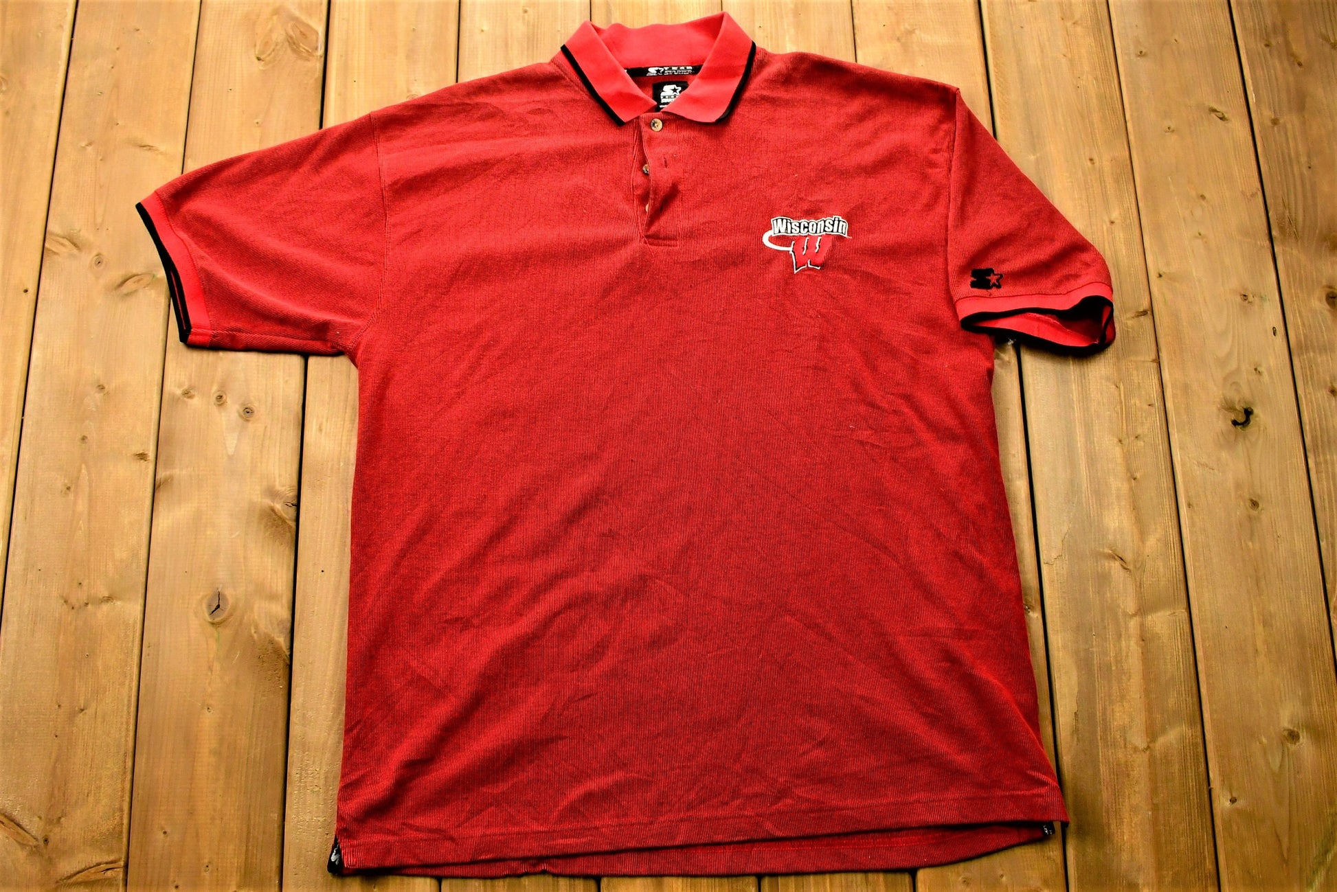 Vintage Wisconsin State Embroidered Starter Polo Shirt