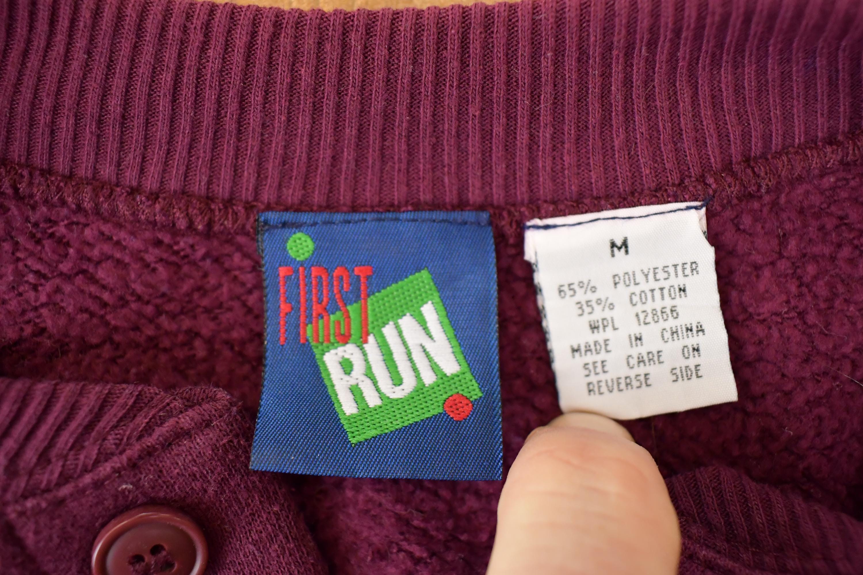 Vintage 1990s First Run Color Block Crewneck Sweatshirt Men's L