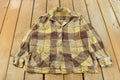 Vintage 1960s Plaid Wool Blazer Shirt Women's Large