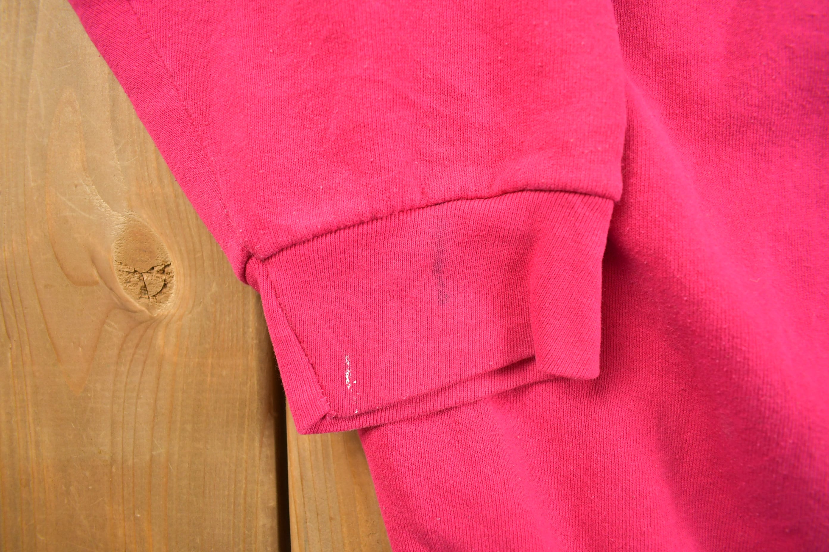 Vintage 1980s Fruit Of The Loom Blank Pink Raglan Crewneck Sweatshirt