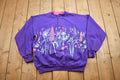 Vintage 1990s Floral Graphic Quarter Button Sweater