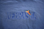 Vintage 1990s Nebraska Embroidered Souvenir Travel Crewneck Sweatshirt Made In USA
