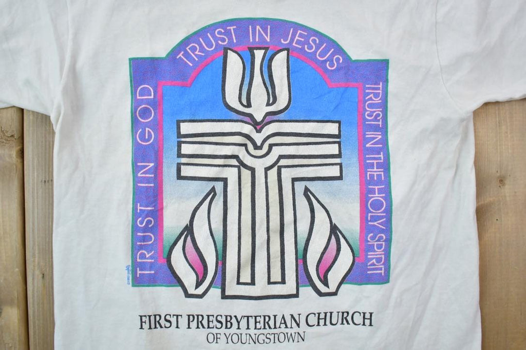 Vintage 1990s Trust In Jesus Youngstown Ohio Souvenir Church T-Shirt