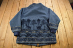Vintage 1990s Deer & Wilderness Theme All Over Print Deep Pile Fleece Sweater