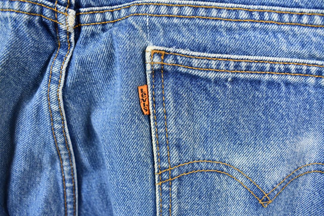 Vintage 1990s Orange Tab Levis Denim Jeans Size 35 x 28