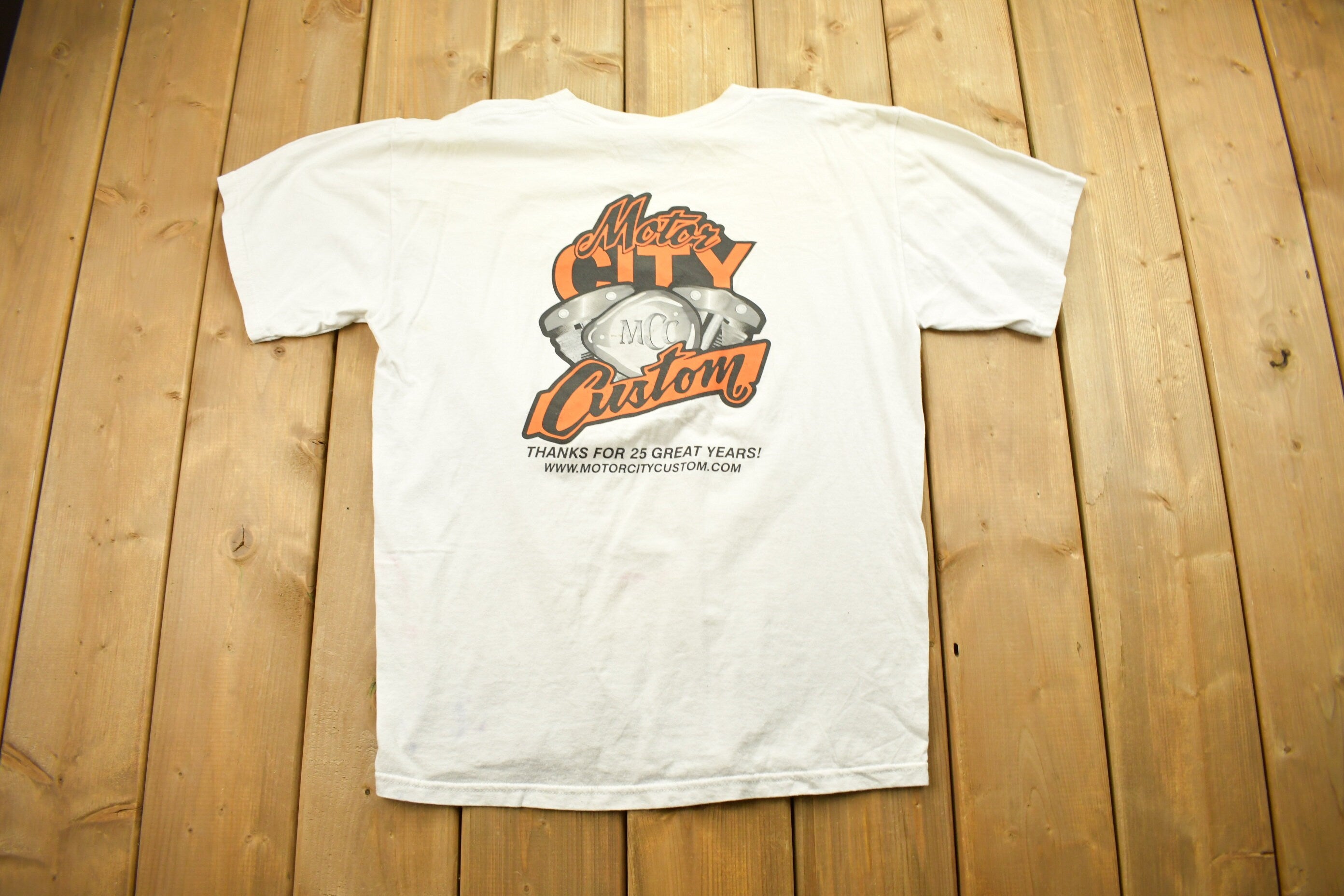 Vintage 1990s Motor City Customs Graphic T Shirt