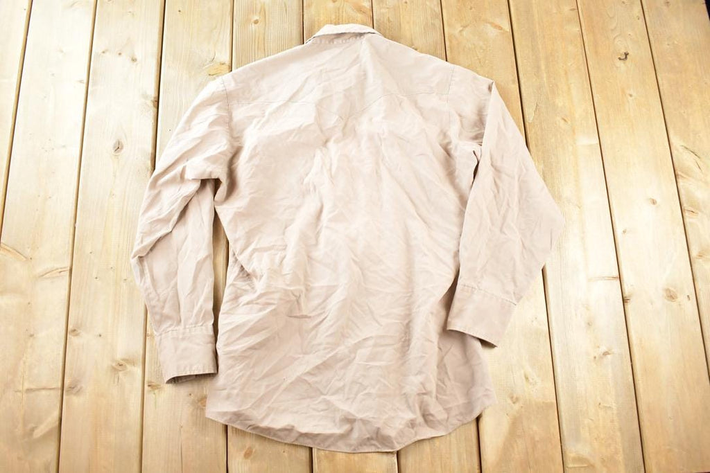 Vintage 1980s Ely Plains Blank Button Up Shirt Men's M