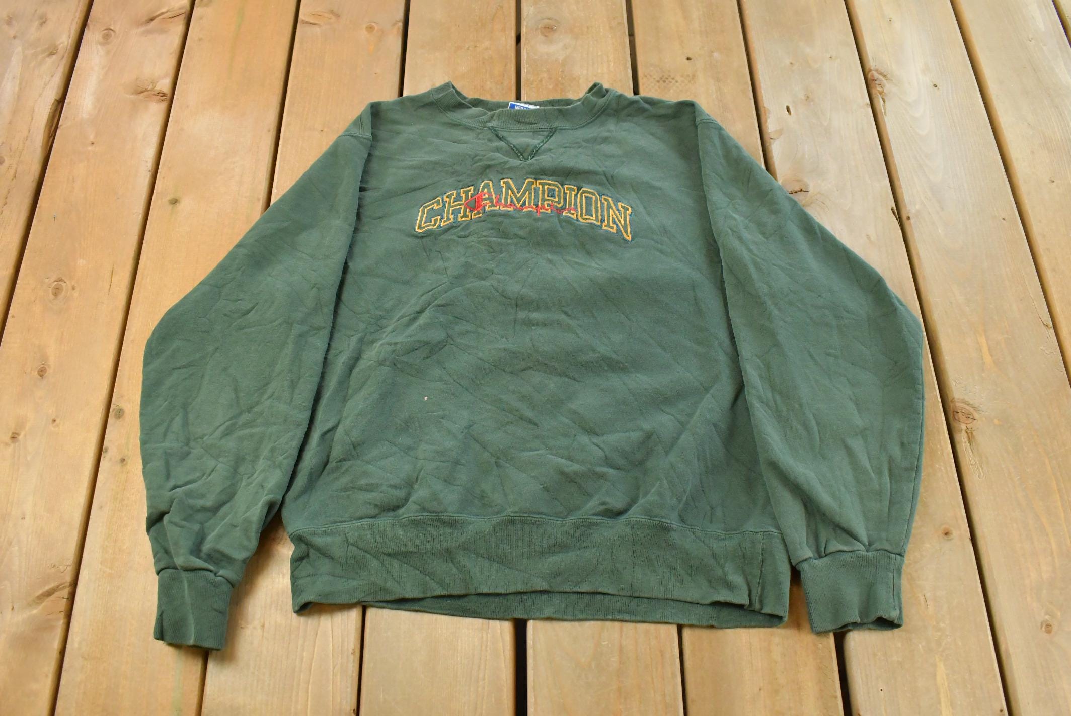 Vintage 1990s Champion Spellout Crewneck Sweatshirt Men's M /