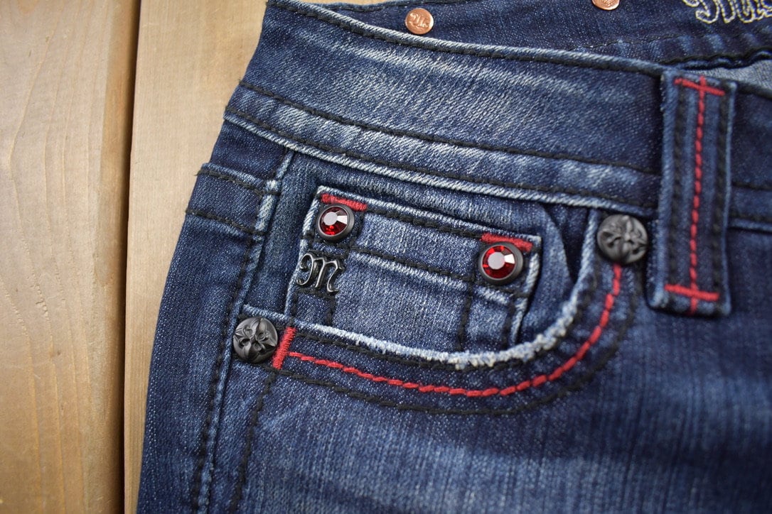 Vintage Y2K Miss Me Bedazzled Low Rise Jeans Size 26x31