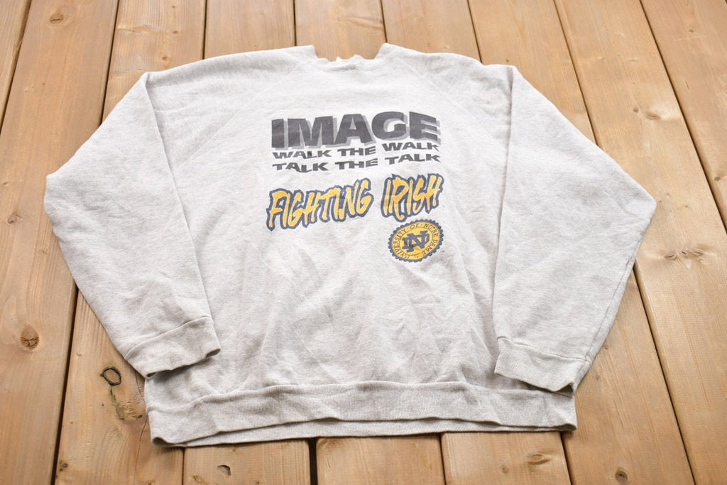 Vintage 1990s Fighting Irish University Of Notre Dame Collegiate Crewneck