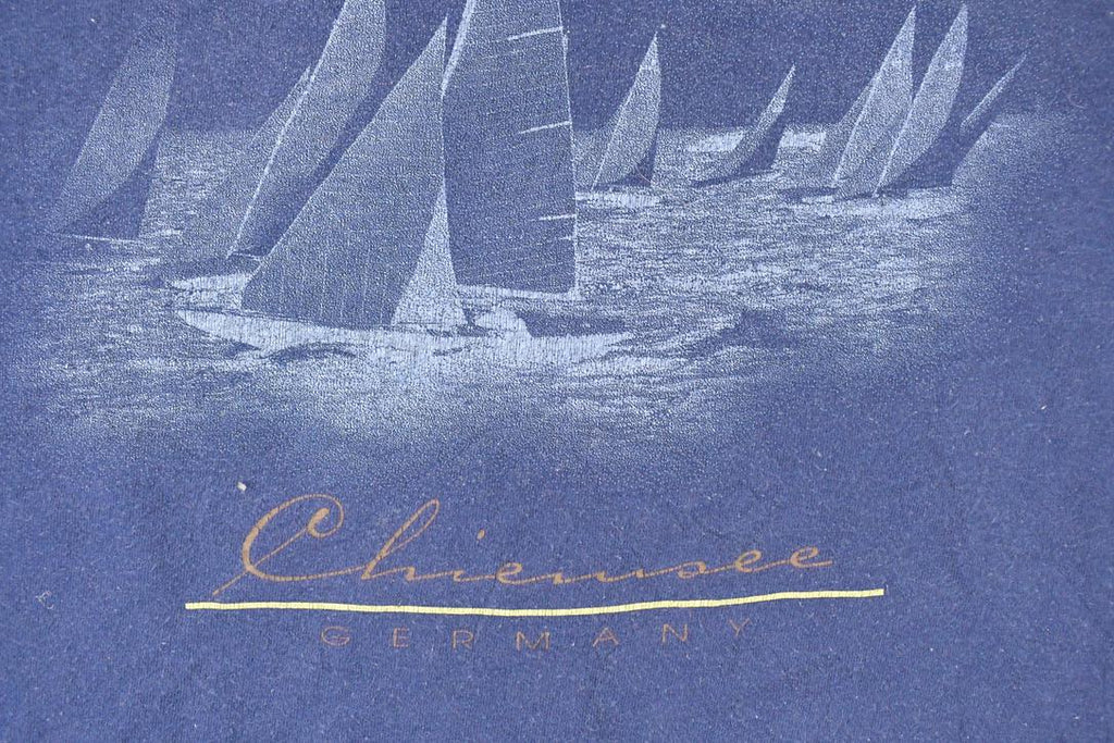 Vintage 1990s Germany Sailboats Souvenir Travel T-Shirt Men's XL