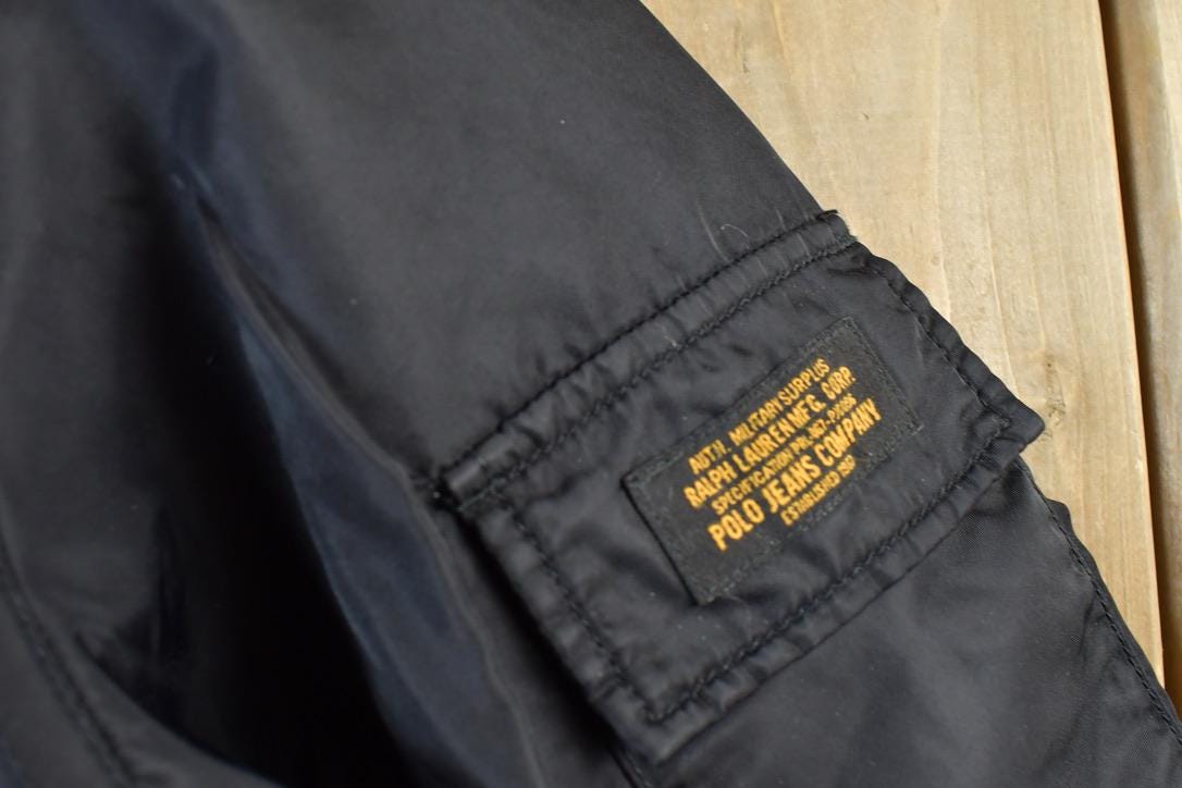 Vintage 1990s Polo Jeans Company Light Military Bomber Jacket