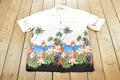 Vintage 1990s Pacific Legend Palm Trees Parrots Hawaiian Button Up Shirt Men's L / Funky Crazy Pattern / Island Style / Made in USA
