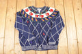 Vintage 1990s Cape Isle Knitters Apple Hand Knit Cardigan Sweater Women's L