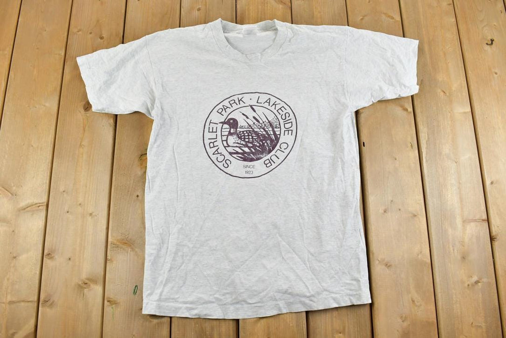 Vintage 1990s Scarlet Park Lakeside Club Duck Theme Graphic T-Shirt