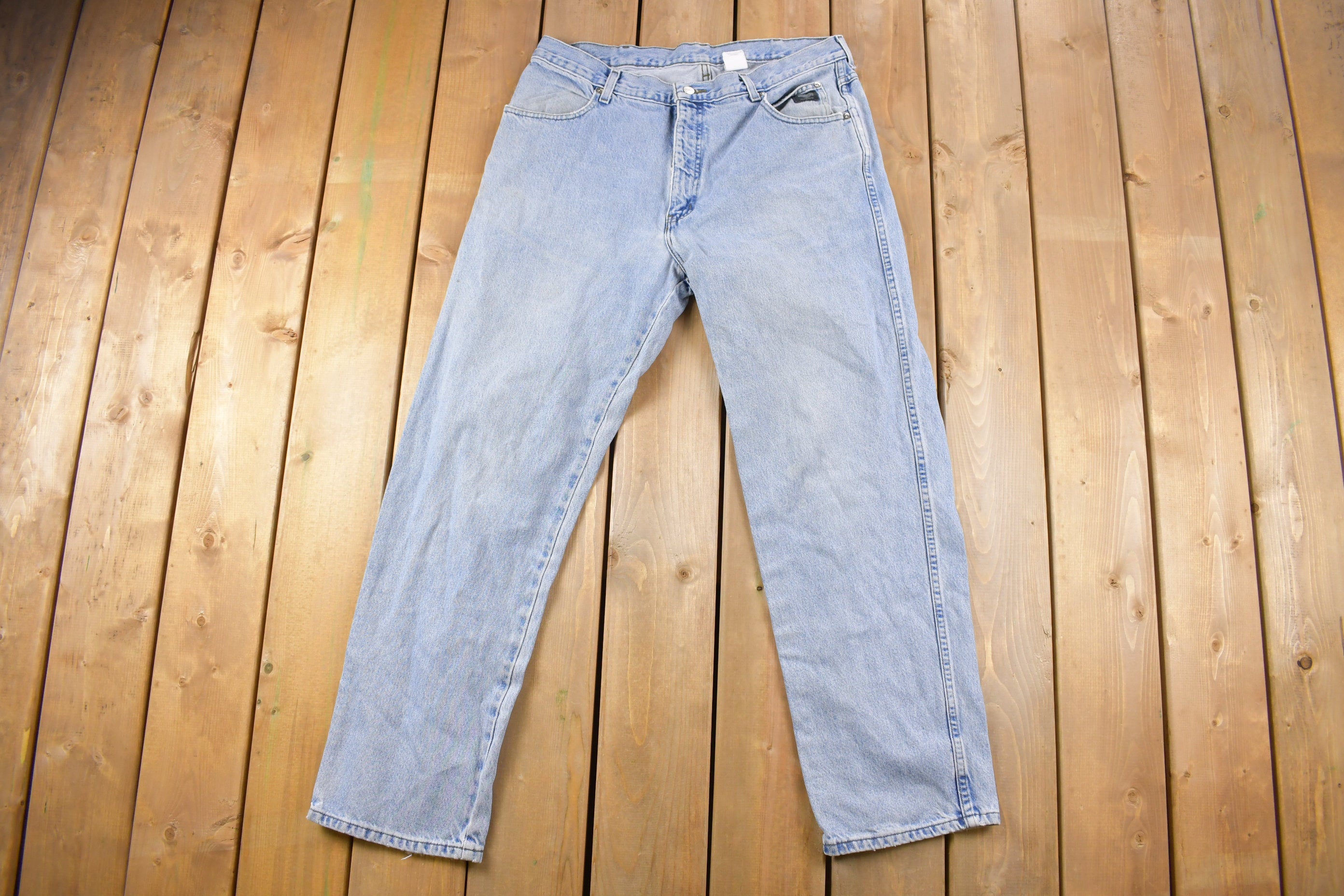 Vintage 1990's Harley Davidson Light Wash Blue Jeans 36 x 31