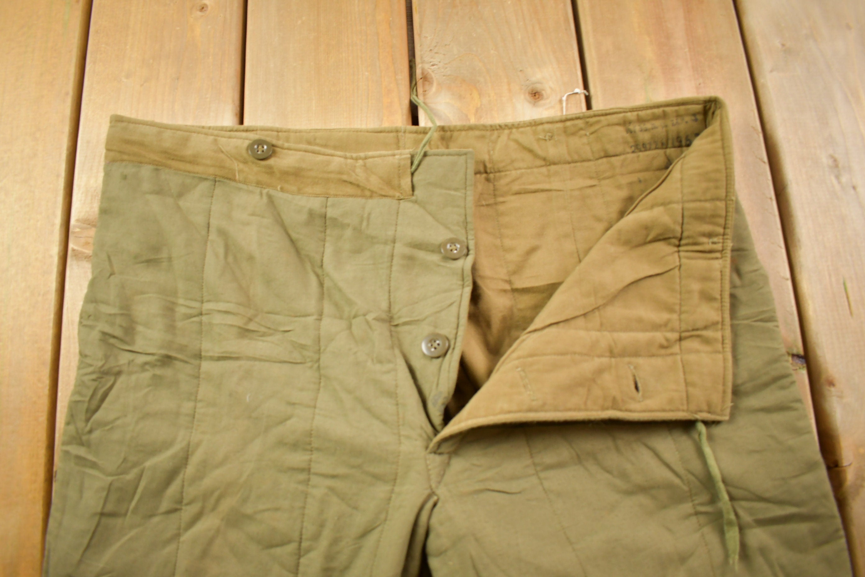 True Vintage 1960s Military Liner Pants Size 39 x 28