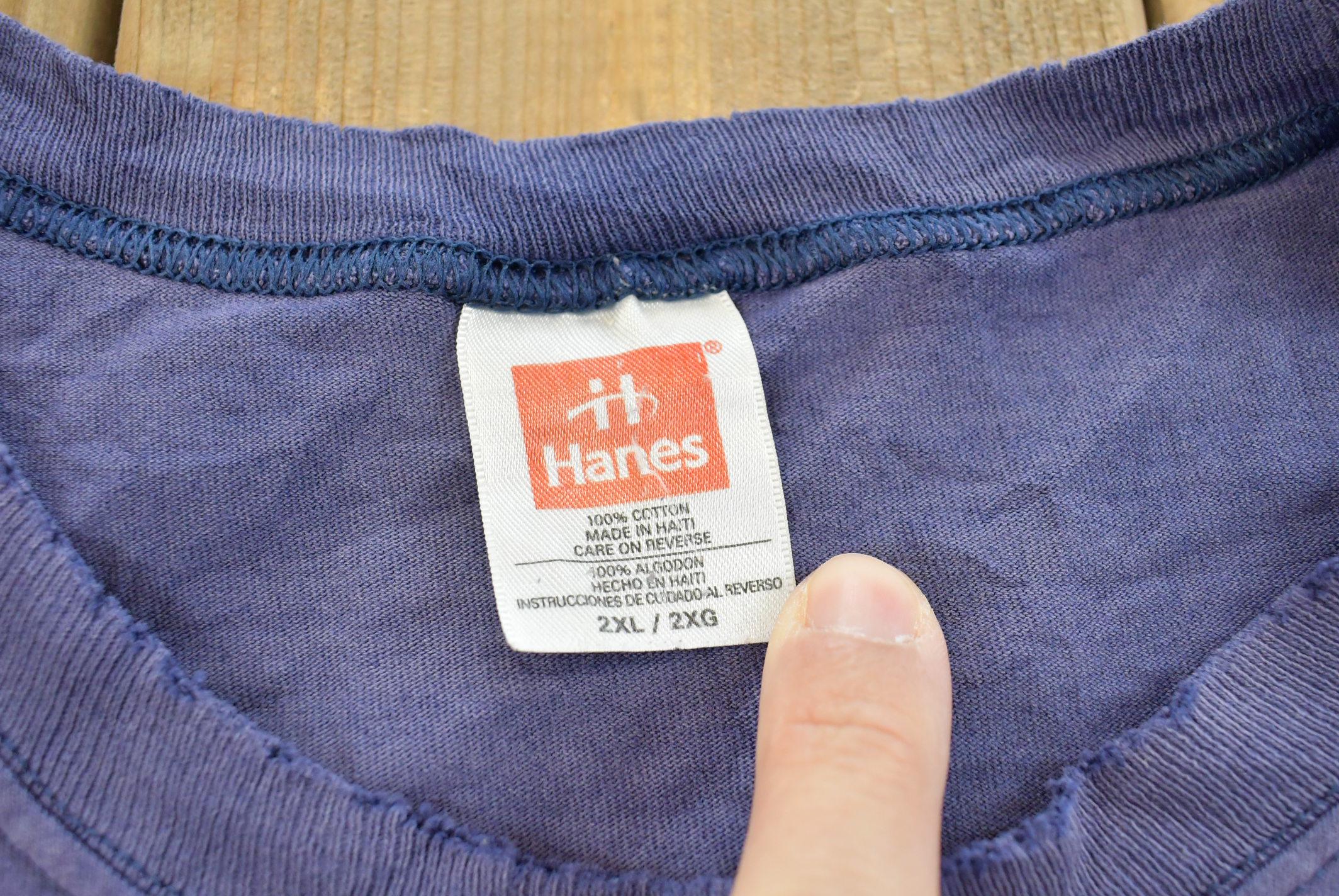 Vintage 1990s Hanes Blank Pocket T-Shirt Men's 2XL