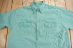 Vintage 1990s Blank Turquoise Button Up Shirt