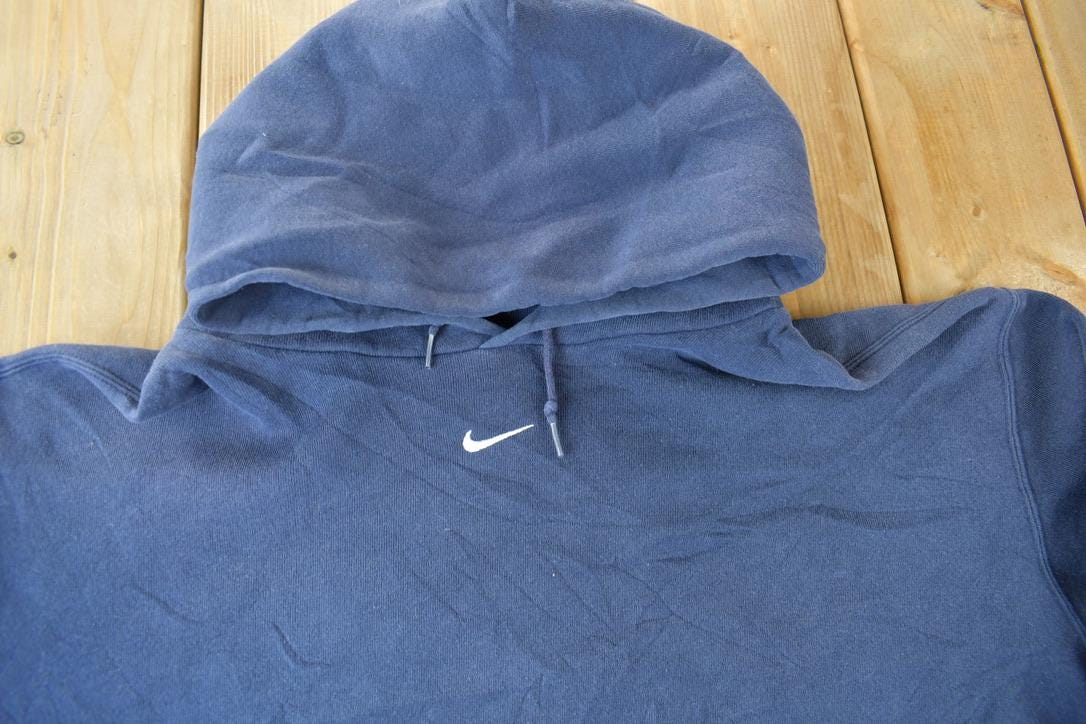 Vintage Y2K Nike Middle Swoosh Hoodie / Blue Nike Hoodie / Nike Swoosh / Embroidered / Nike Hoodie Size XXL / Made In Canada / Mid Swoosh