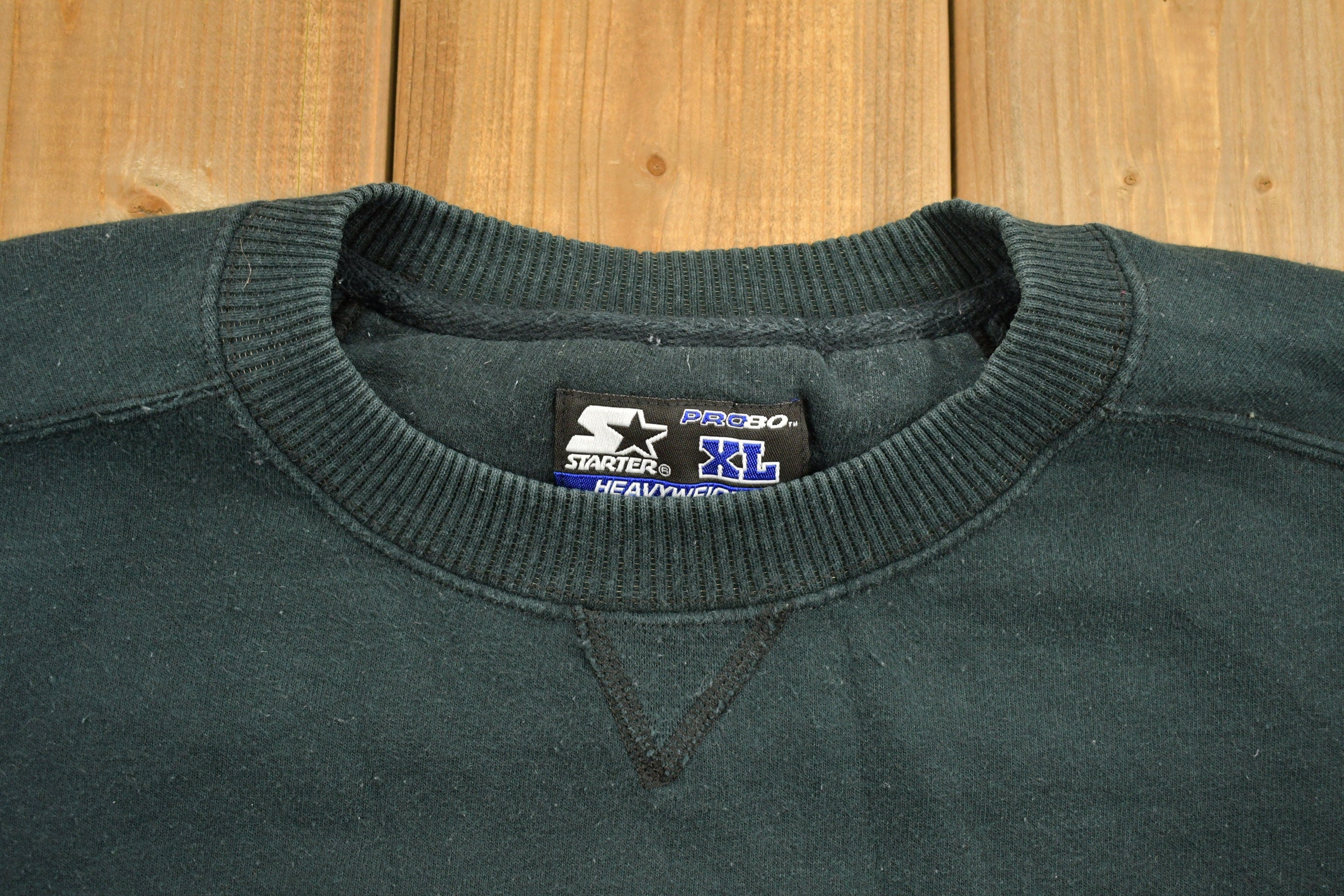 Vintage 1990s Blank Black Starter Crewneck Sweatshirt