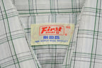 Vintage 1970s First Shirt Short Sleeve Plaid Button Up Shirt /
