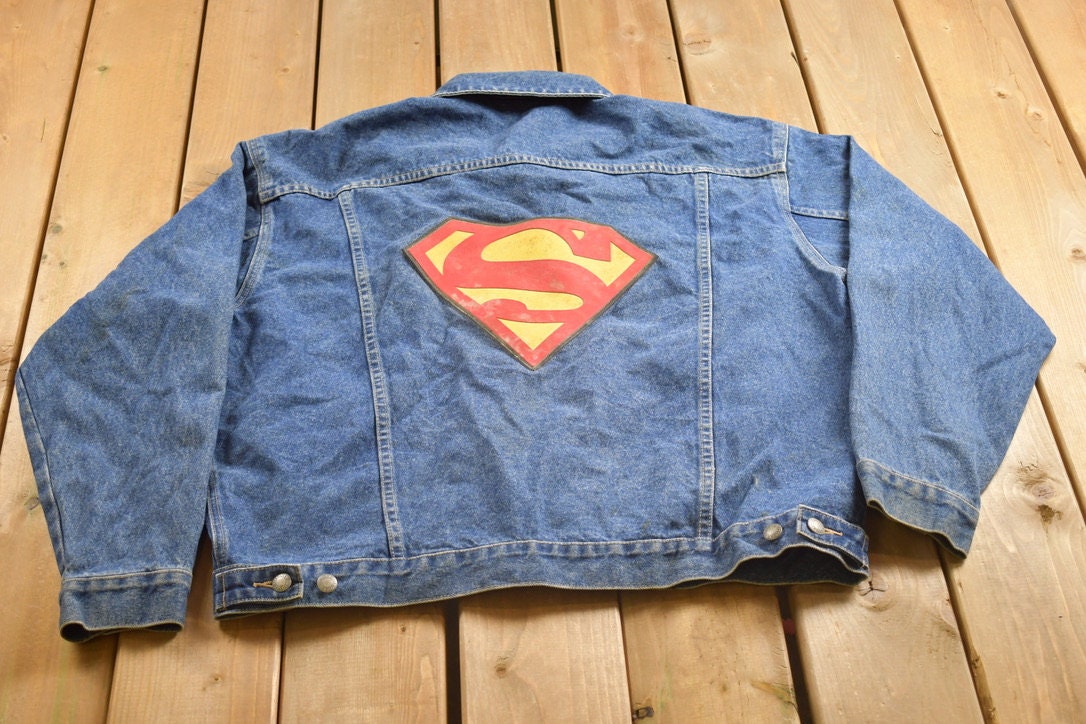 Vintage 1999 Superman Warner Bros Denim Jean Jacket Vintage Denim