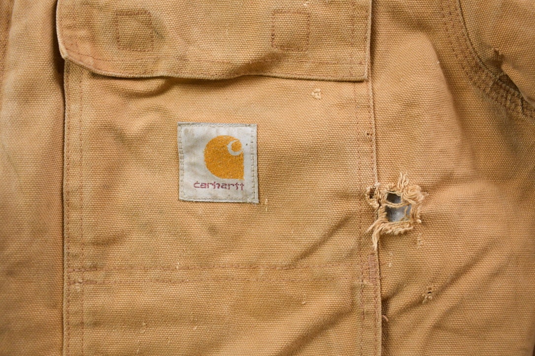 Vintage 1990s Carhartt Quilt Lined Traditional Chore Work Jacket