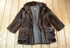 Vintage 1970s Brown Mink Fur Coat Made In USA