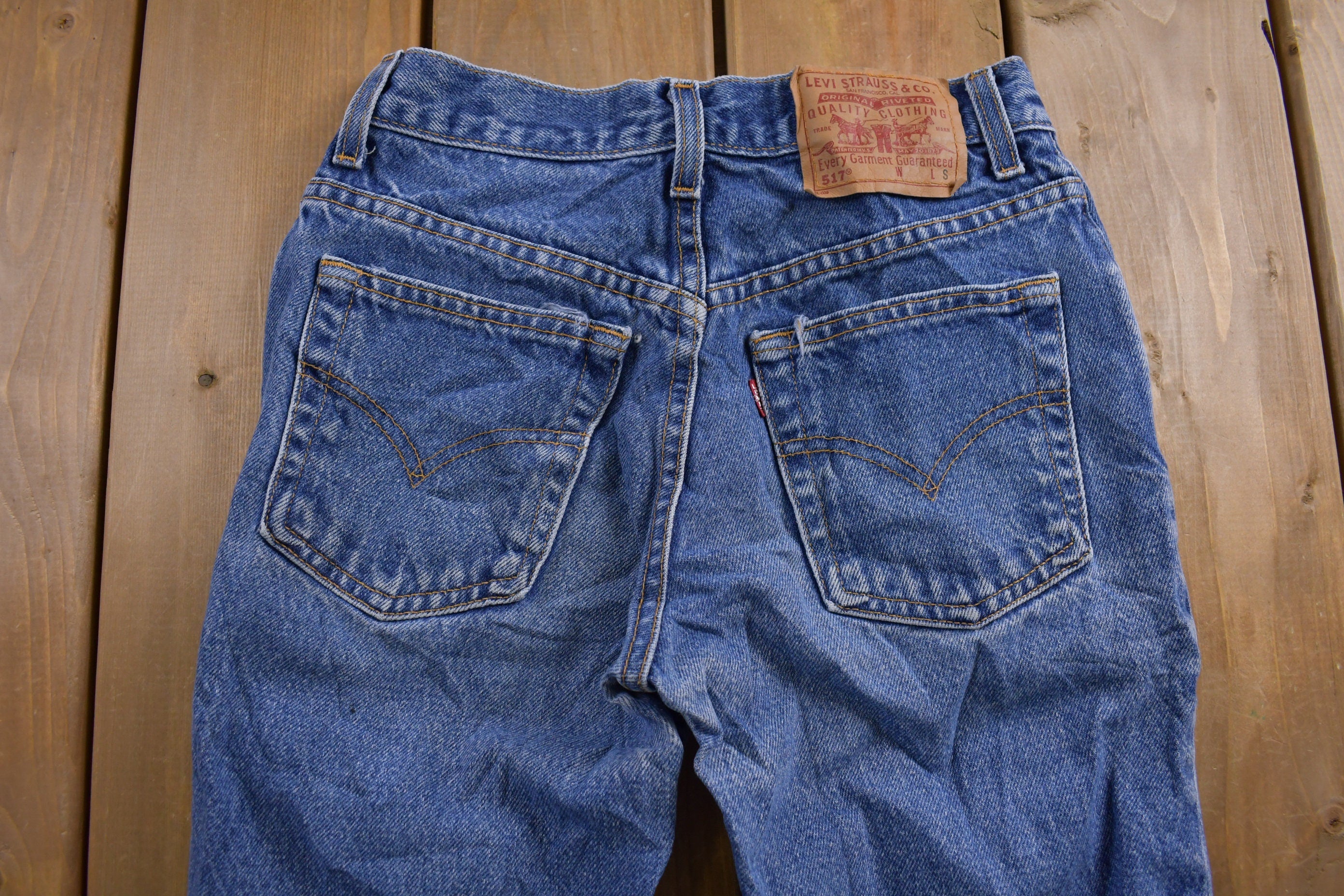 Vintage 1990s Levi's 517 Red Tab Jeans Size 24 x 28