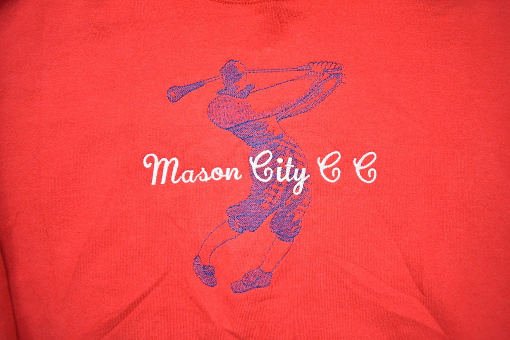 Vintage 1990s Red Mason City Golf Crewneck Sweatshirt