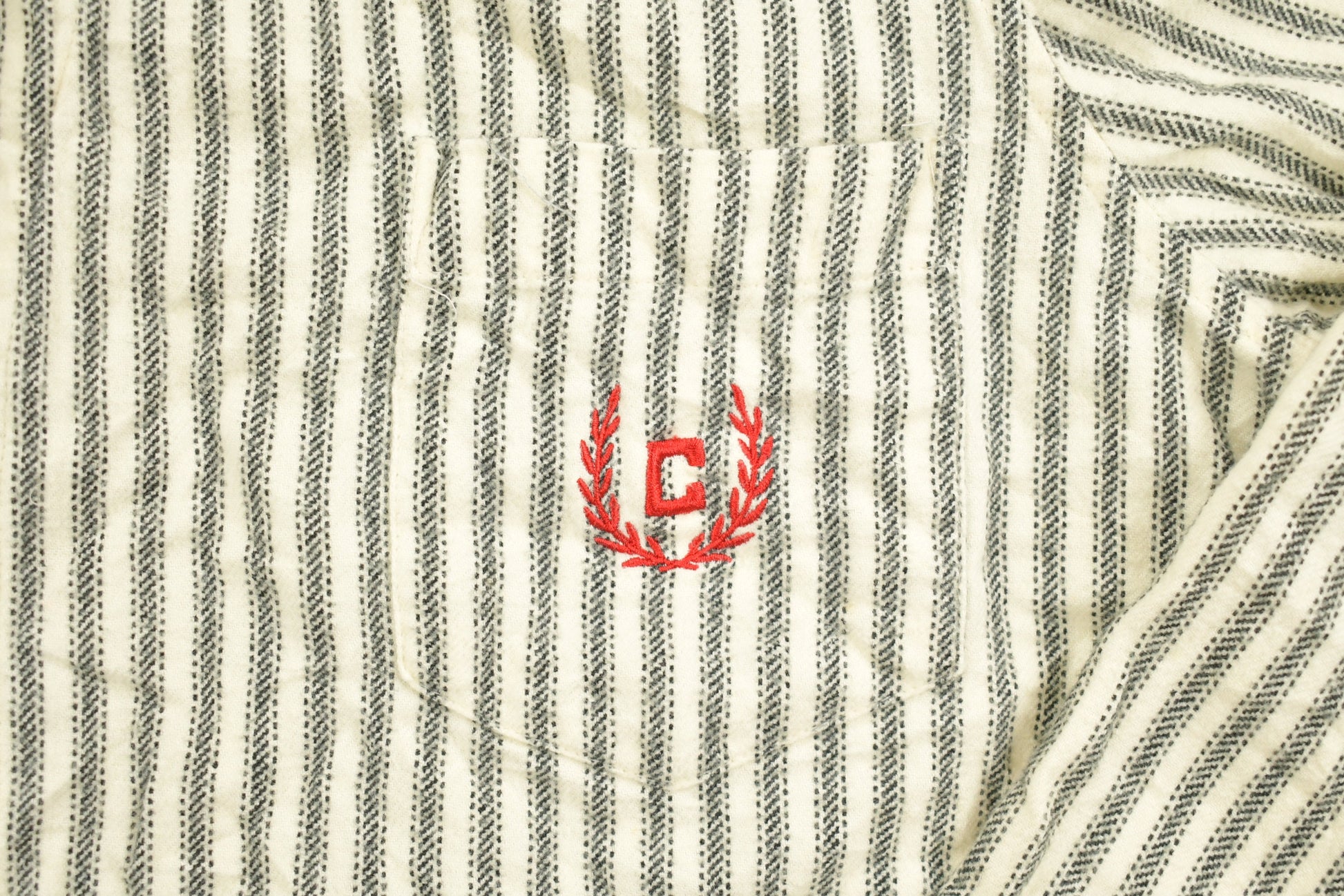 Vintage 1990s Chaps Ralph Lauren Striped Button Up Bed Shirt / 1990s Button Up / Vintage Flannel / Stripy Shirt / Button Down