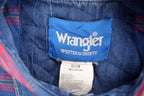 Vintage 1990s Wrangler Blue And Red Plaid Flannel Button Up Shirt