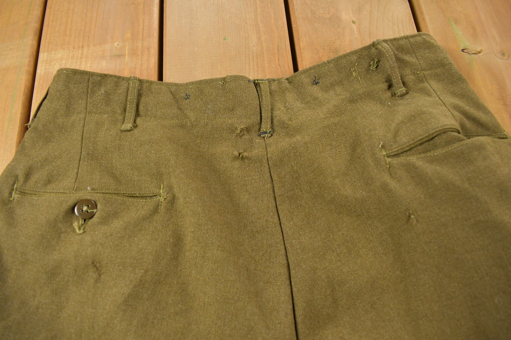 Vintage 1980s Military Green Army Pants Size 32 x 27