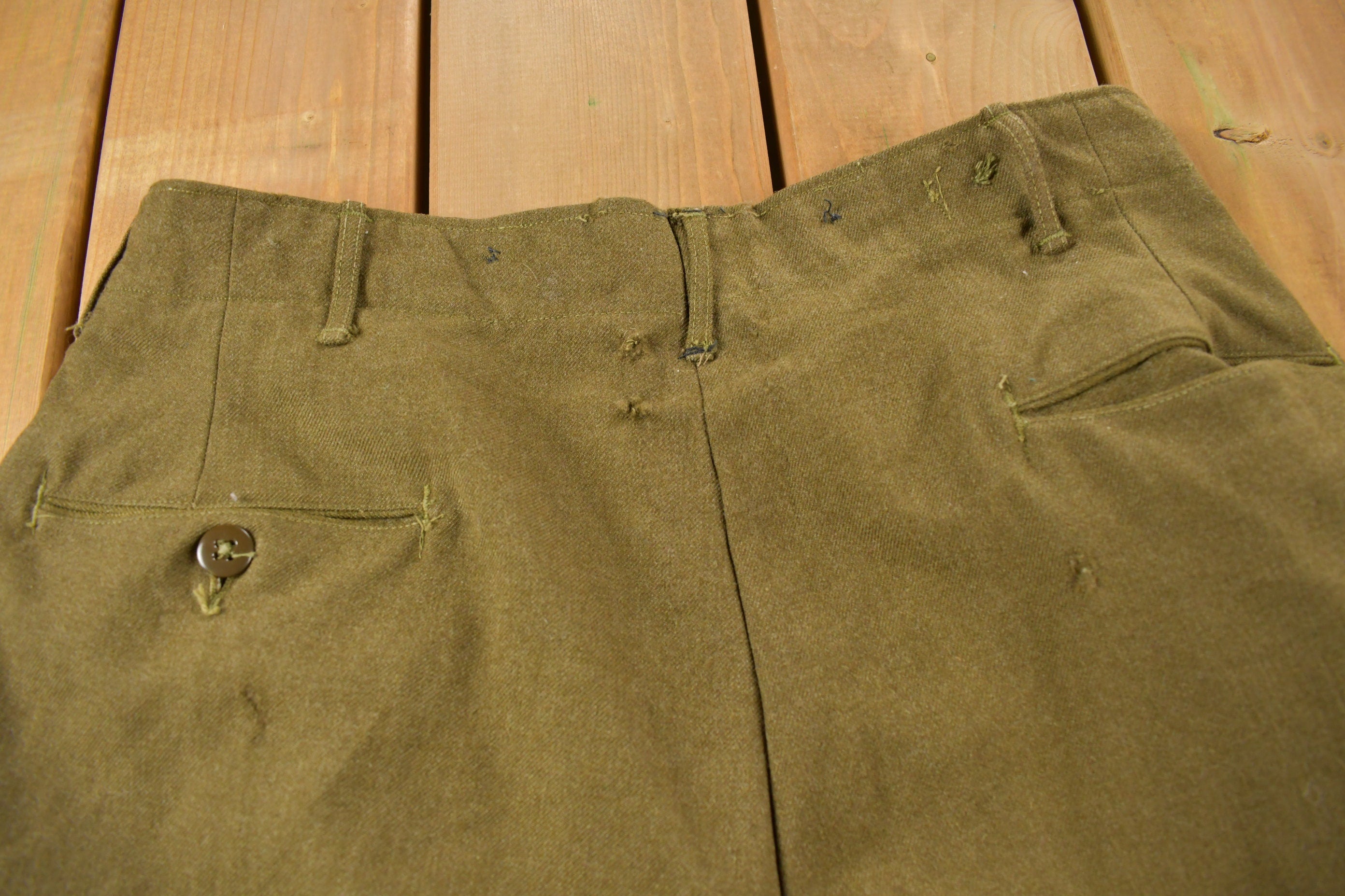 Vintage 1980s Military Green Army Pants Size 32 x 27
