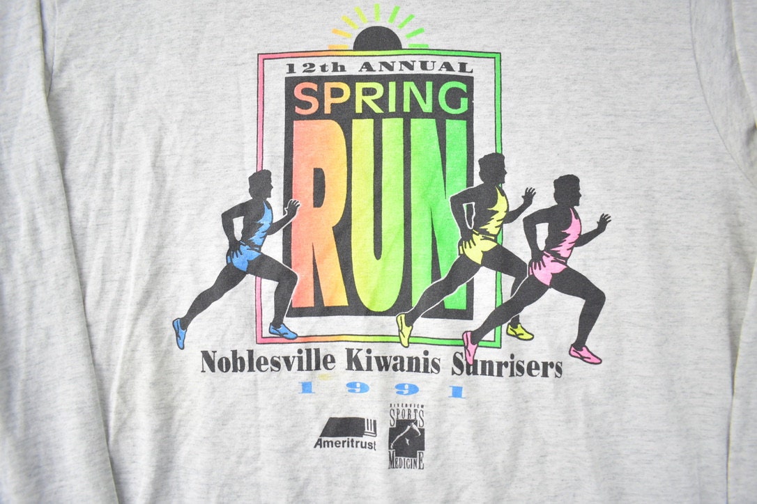 Vintage 1991 Spring Run Noblesville Kiwanis Sunrisers Souvenir Travel T Shirt Made In USA