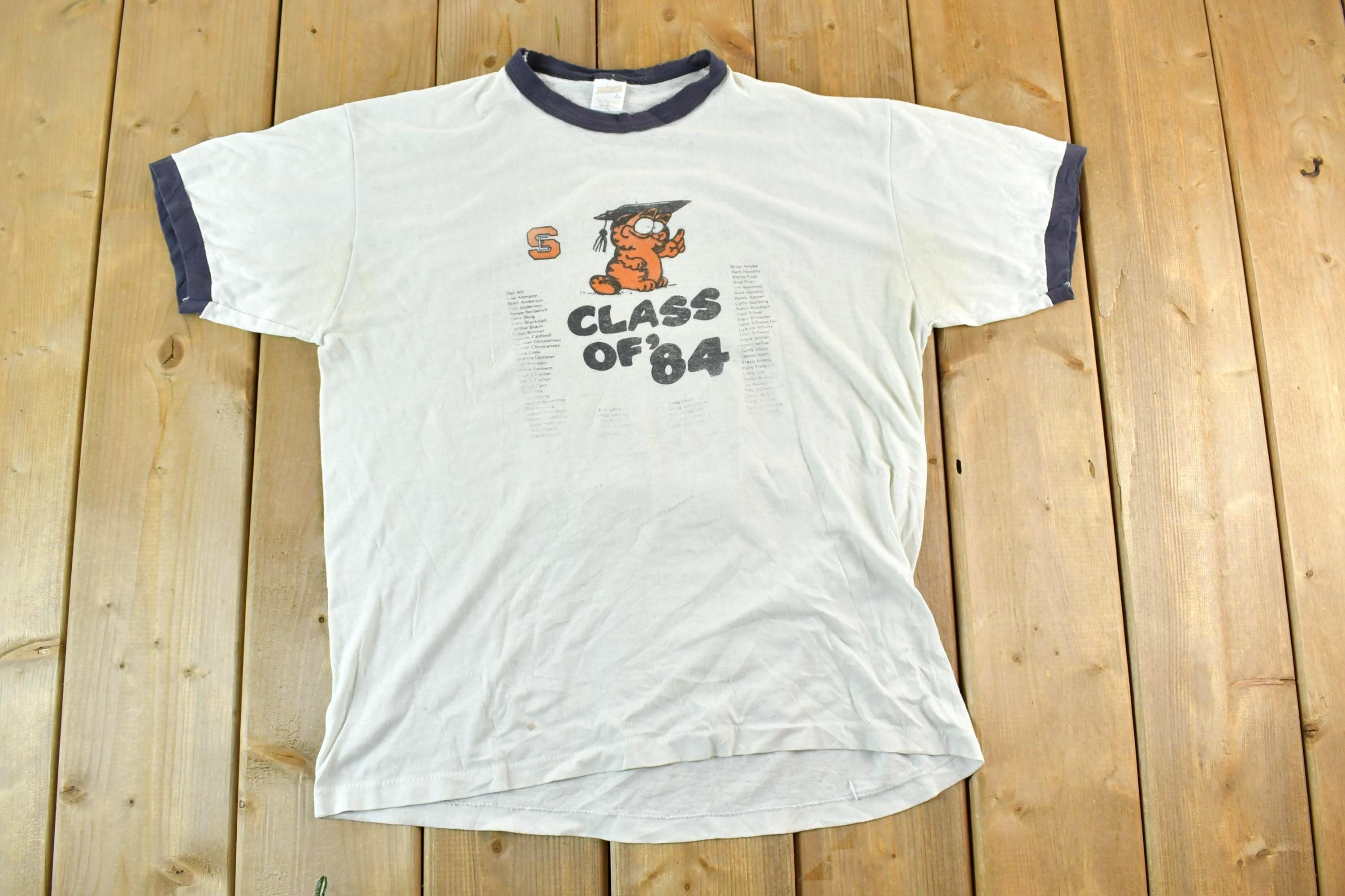Vintage 1984 Garfield Class Of 84 University Collegiate T-Shirt