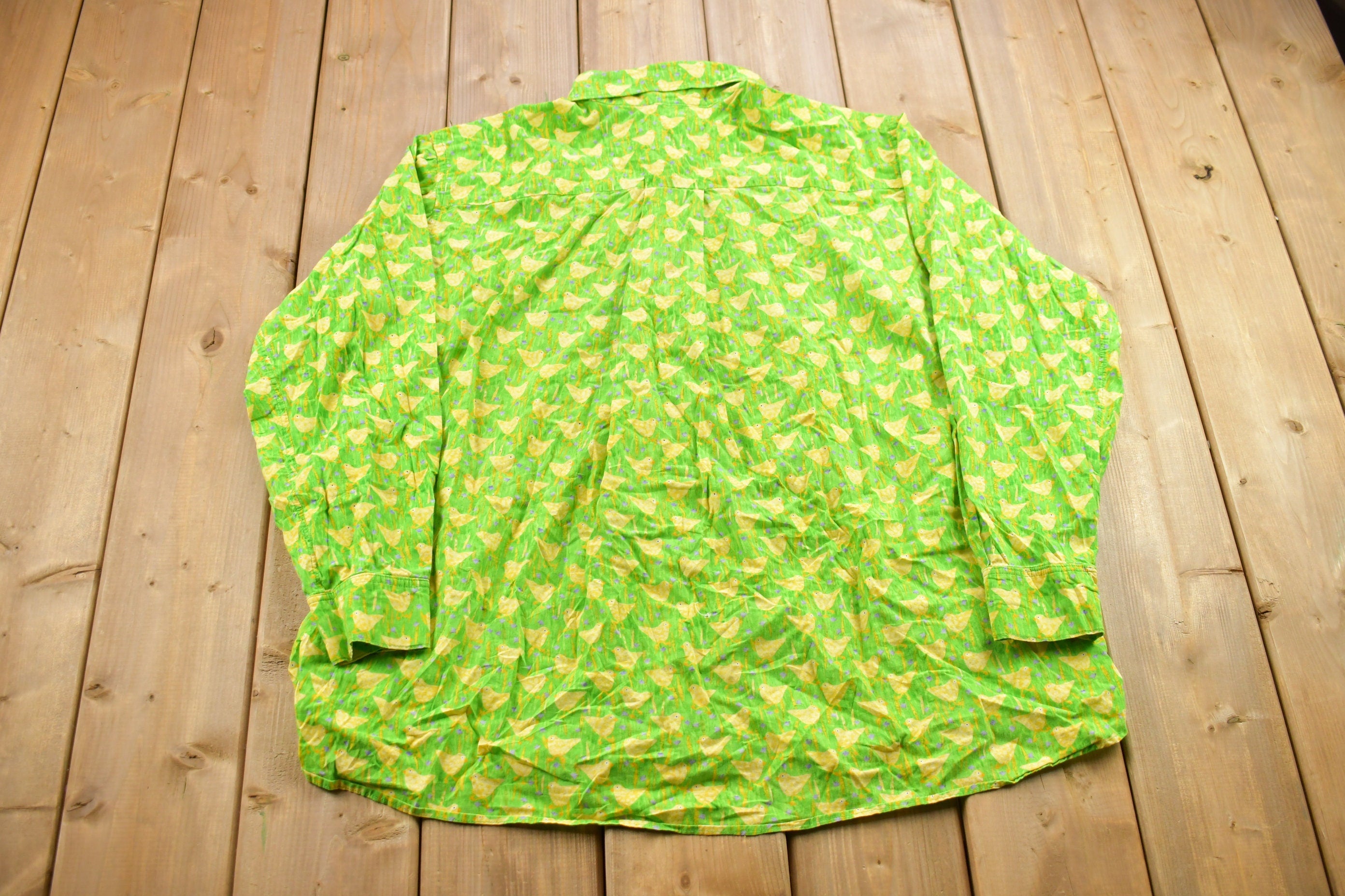 Vintage 1990s Lloyd Johnson Duckling Pattern Button Up Shirt