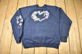 Vintage 1980s Cute Heart Graphic Raglan Crewneck